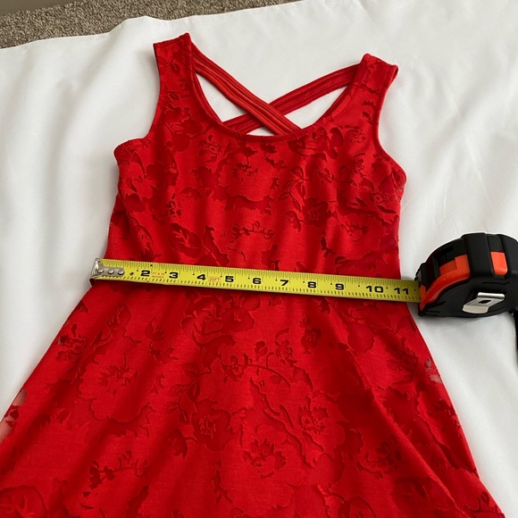 Candies Juniors Red Lacey Dress.  Sz.  XS. Fully Lined. - Picture 6 of 15